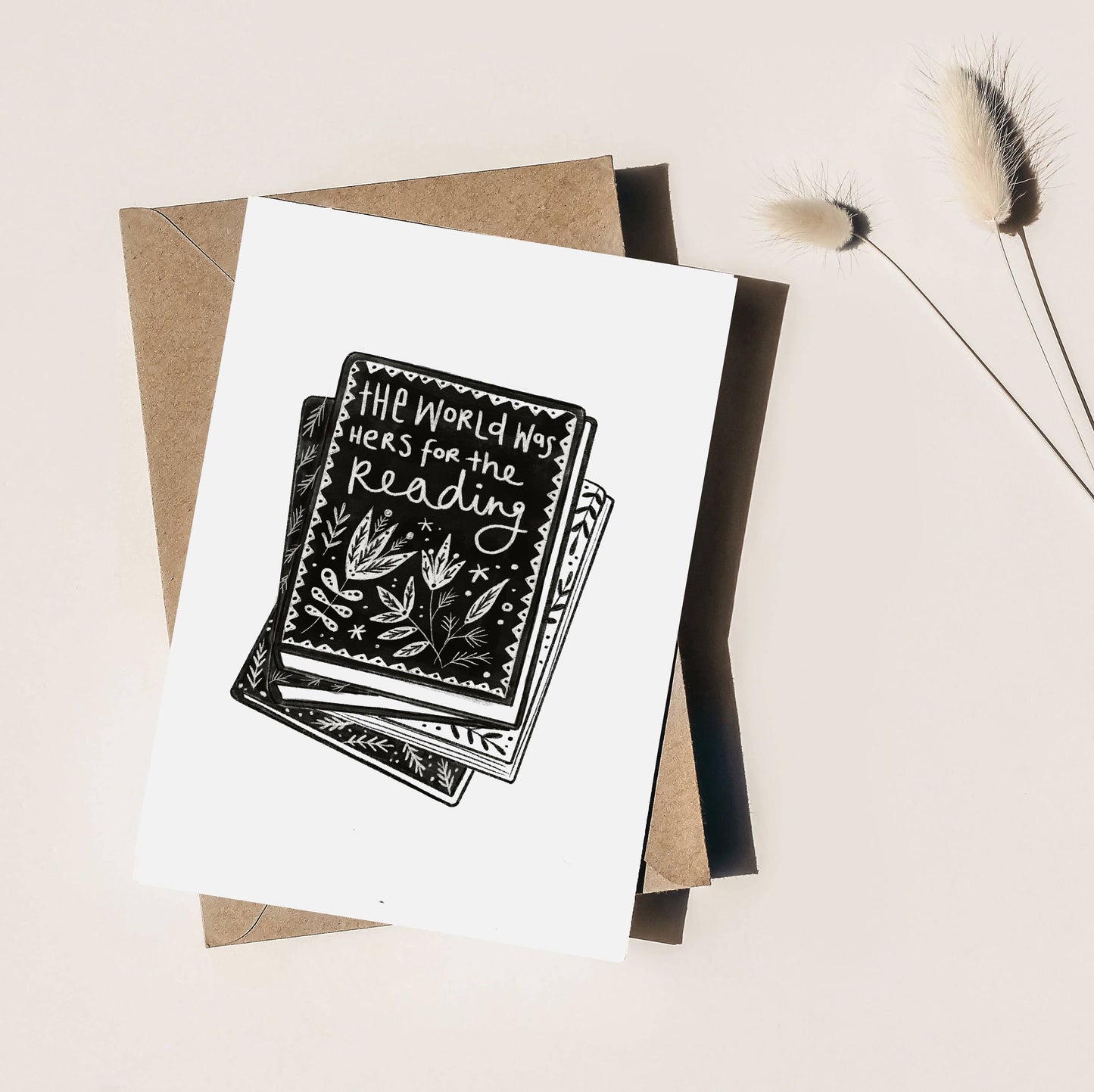 The World Was Hers For The Reading - A6 Greetings Card