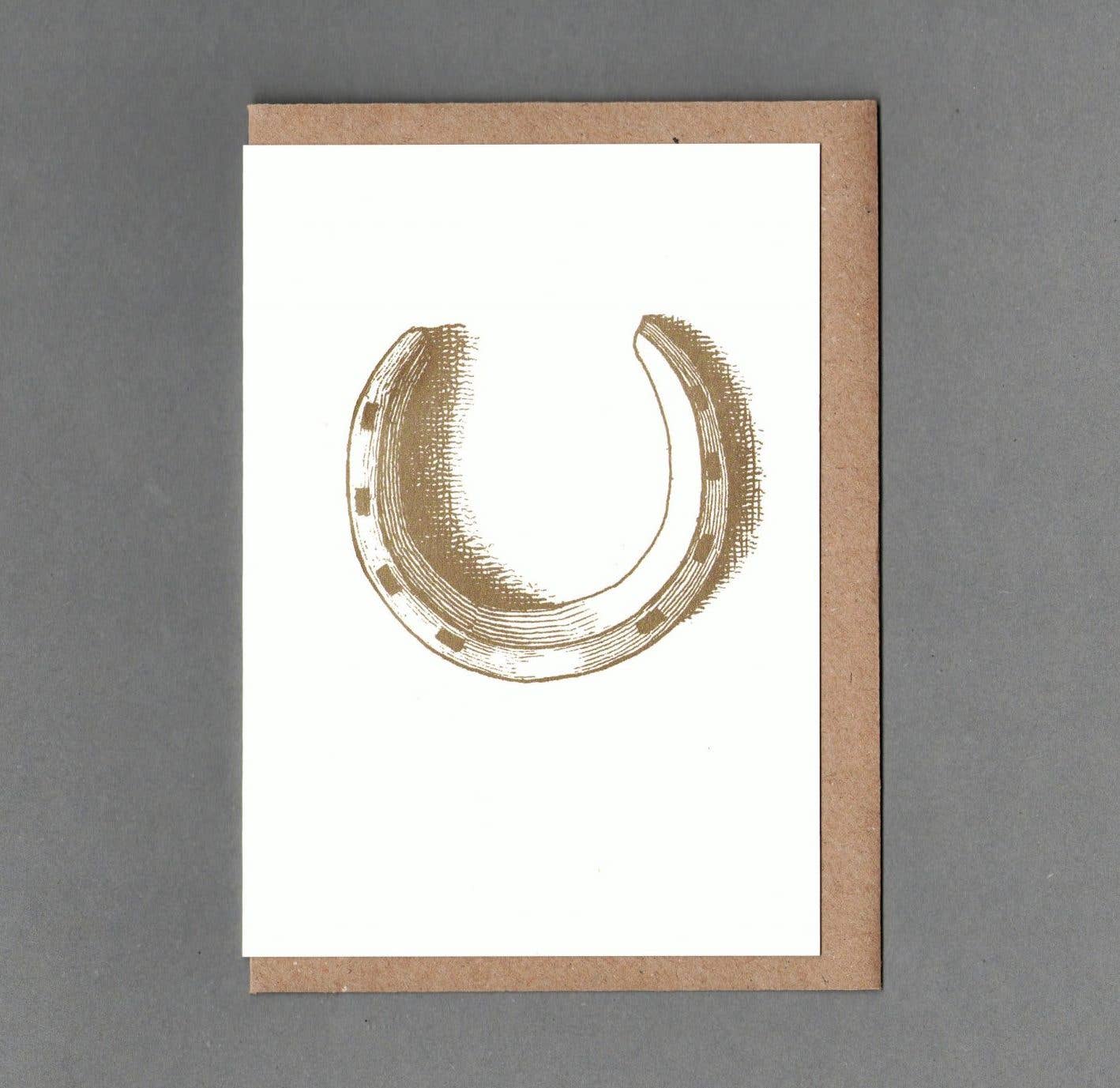 Horseshoe. Letterpress Greeting Card, Eco friendly