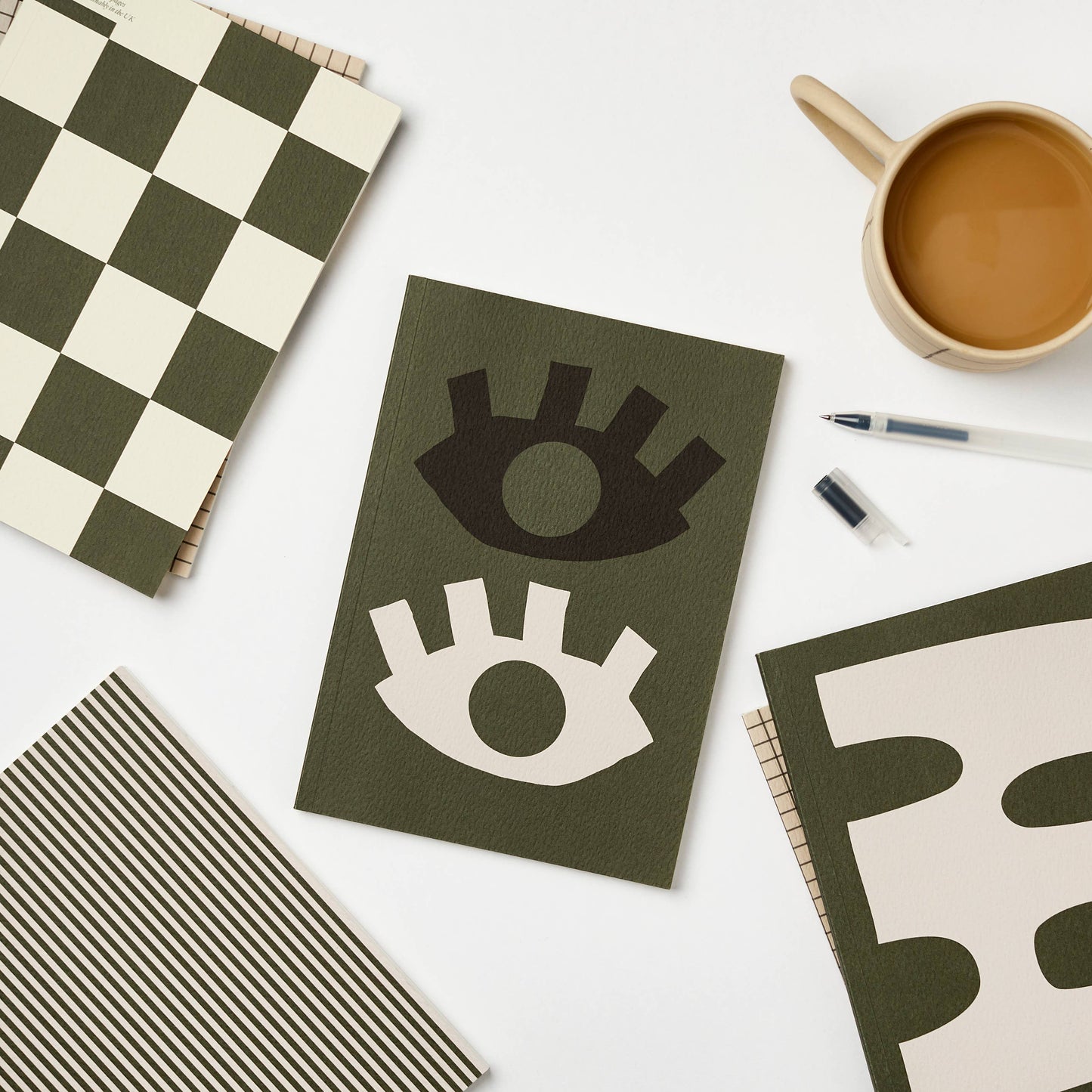 ALL EYES GREEN/BLACK/CREAM NOTEBOOK