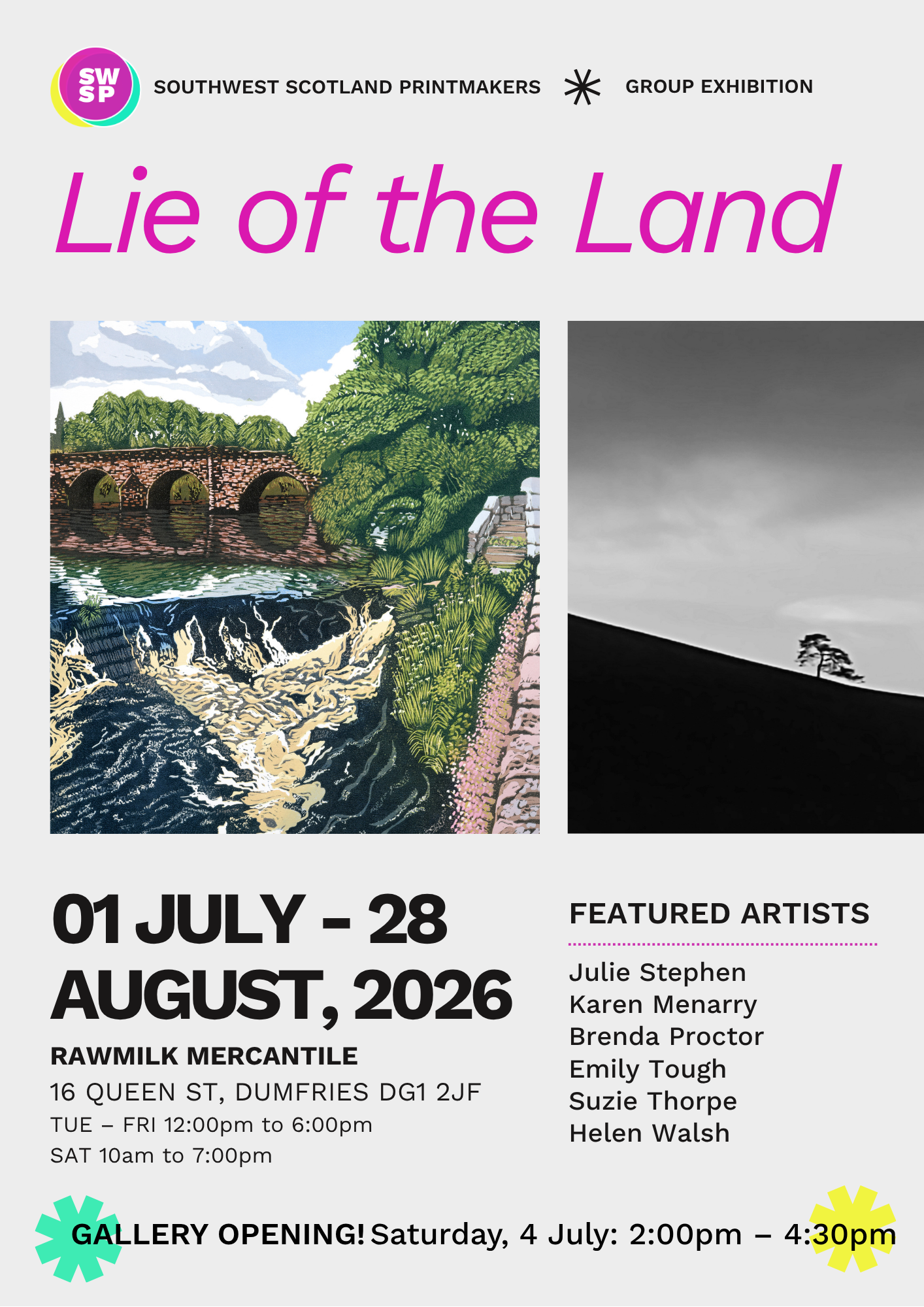 'LIE OF THE LAND' Exhibition through 28 August