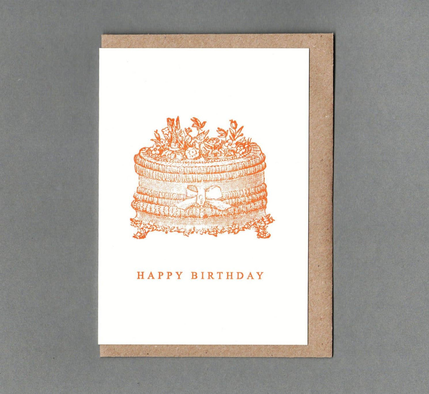 Birthday Cake. Letterpress Greeting Card, Eco Friendly
