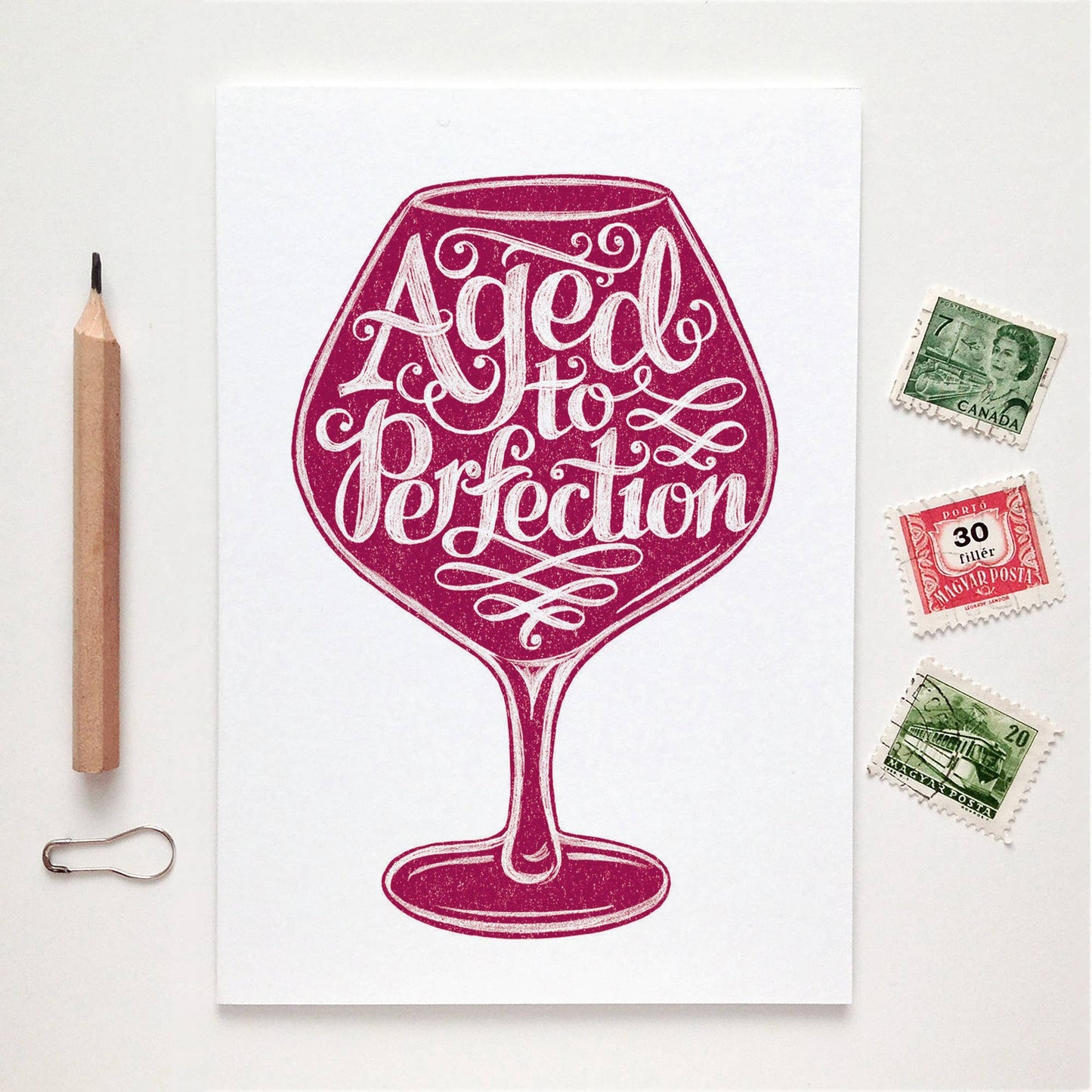 Aged Wine Birthday Card