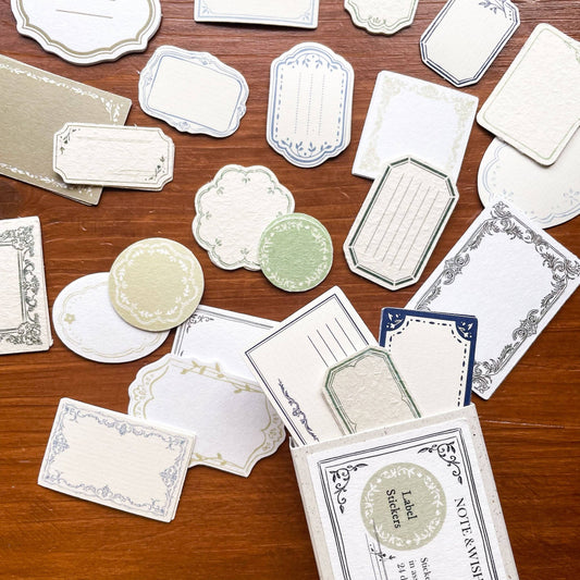 Mixed Paper Labels Stickers  - 48 Labels
