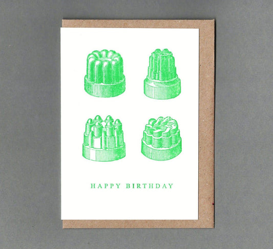 Jelly Birthday. Letterpress Greeting Card, Eco friendly