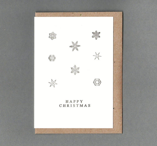 Happy Christmas. Letterpress Greeting Card, Eco friendly