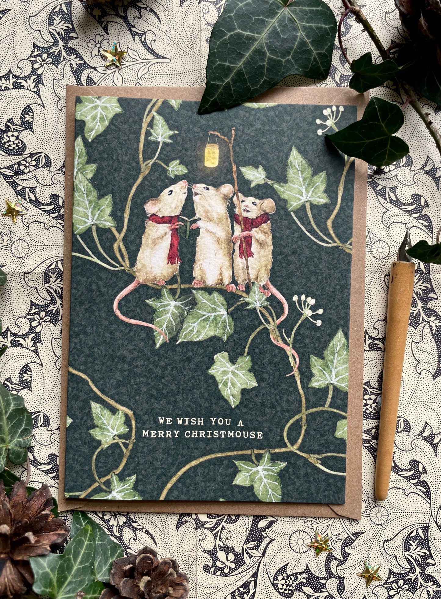 Christmas Mice Luxury Whimsical Greetings Card Set