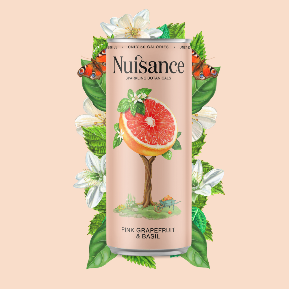 Nuisance Botanical Soft Drink | Pink Grapefruit & Basil
