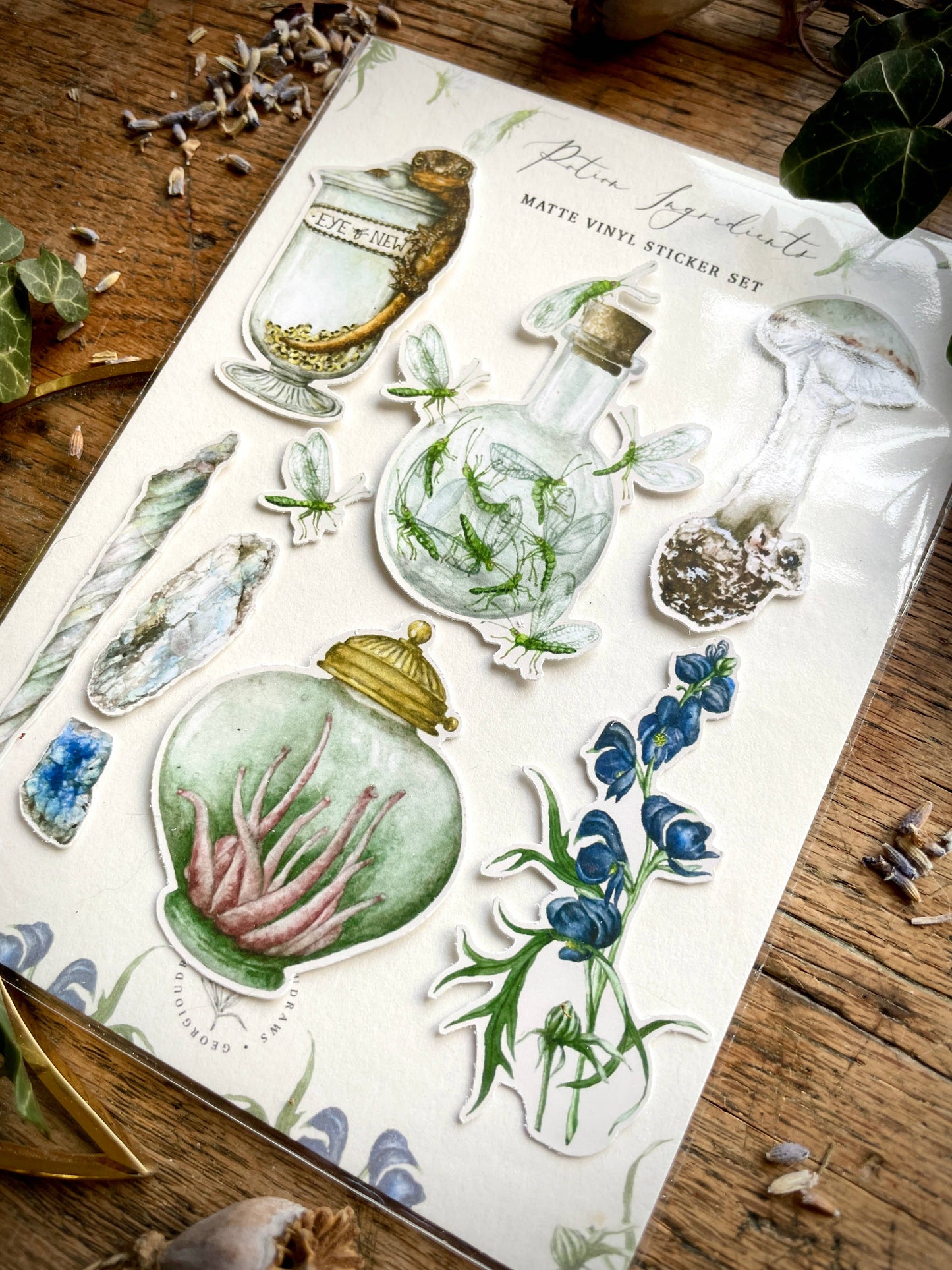 Potion Making Ingredients Matt Vinyl Sticker Set