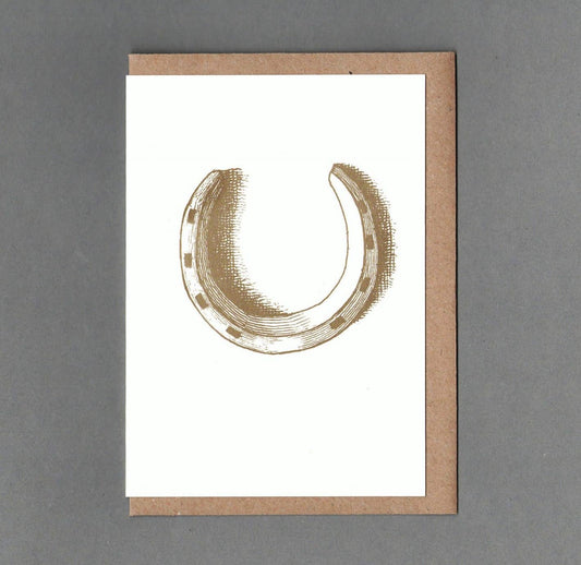 Horseshoe. Letterpress Greeting Card, Eco friendly