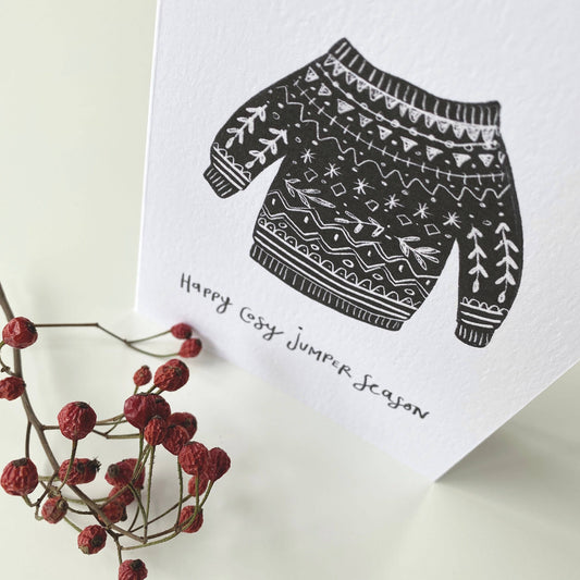 Happy Cosy Jumper Season - Christmas Card - Winter Card