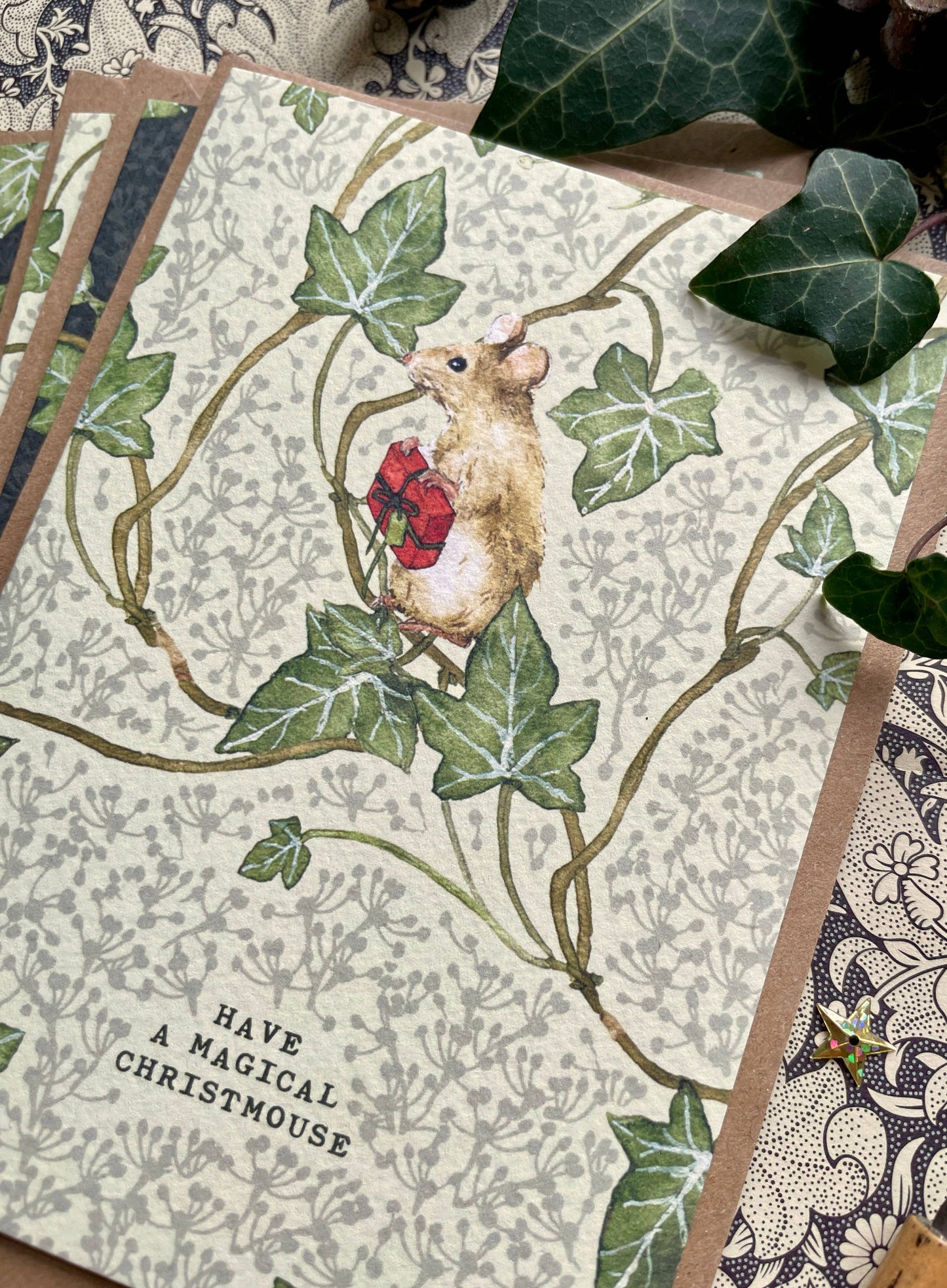 Christmas Mice Luxury Whimsical Greetings Card Set