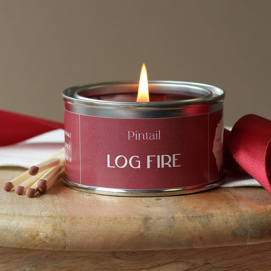 Log Fire Paint Pot