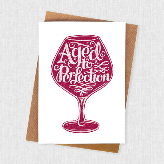 Aged Wine Birthday Card