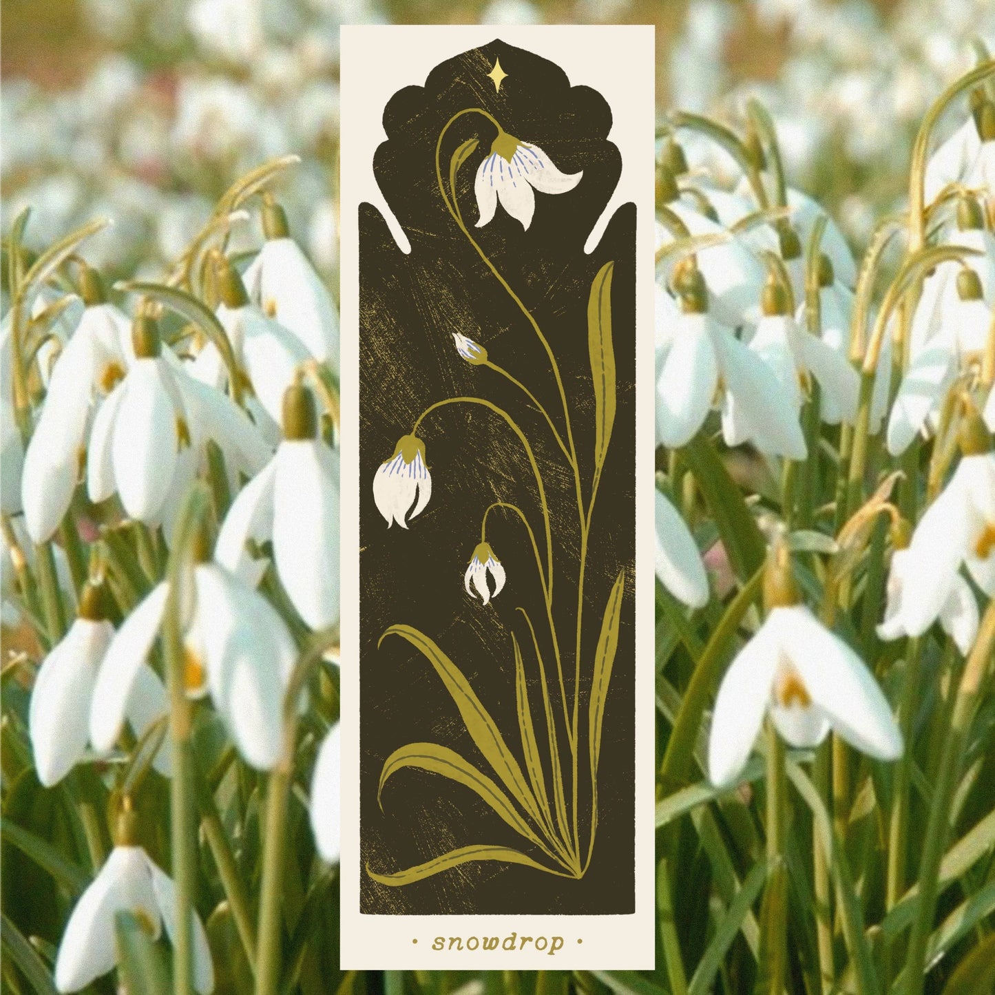 Botanical Snowdrop Bookmark