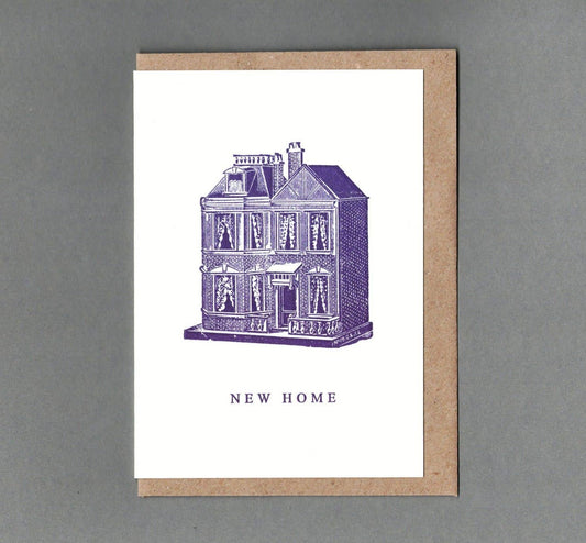 New Home. Dolls House. Letterpress Greeting Card