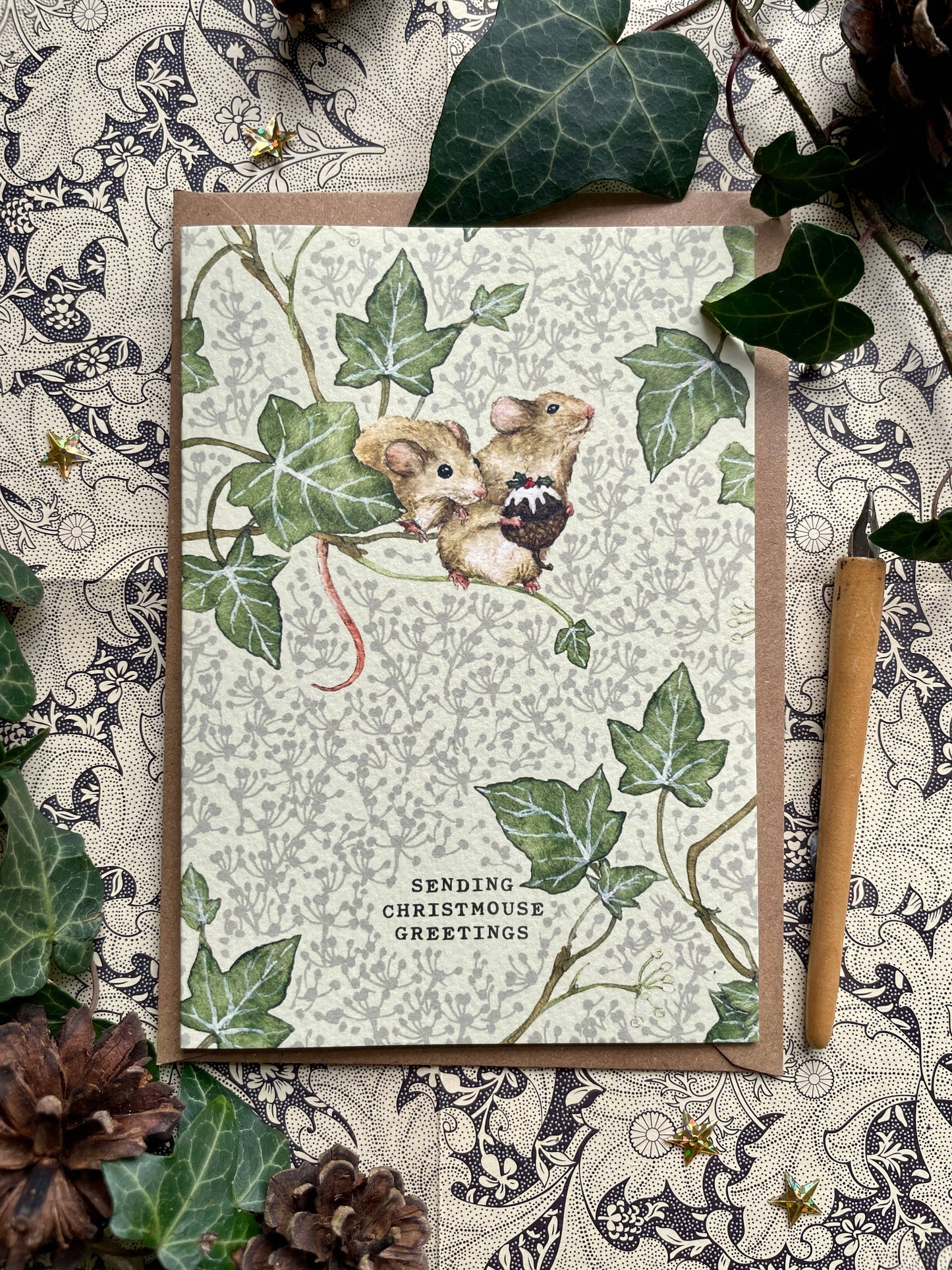 Christmas Mice Luxury Whimsical Greetings Card Set