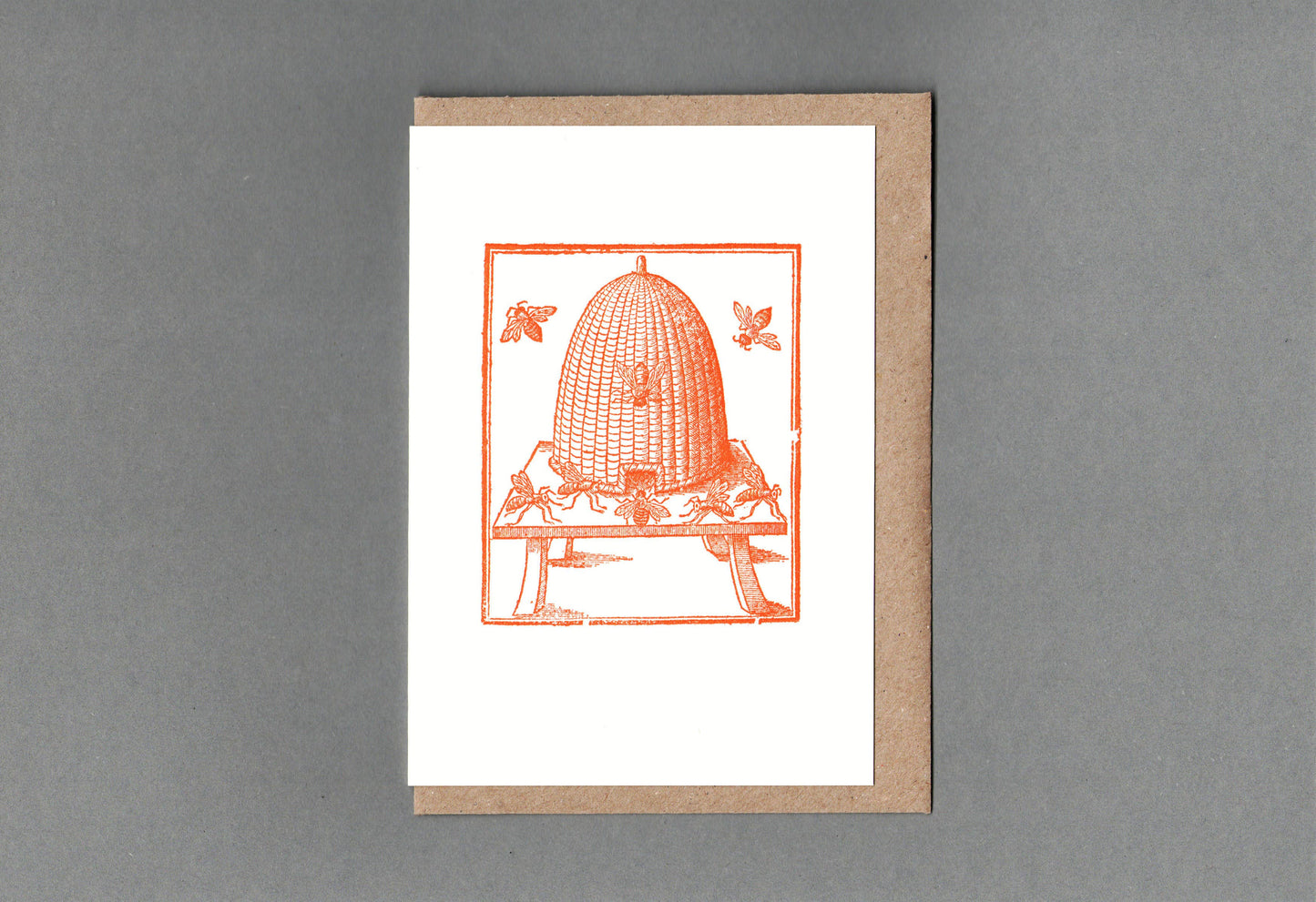 Beehive. Letterpress Greeting Card, Eco Friendly