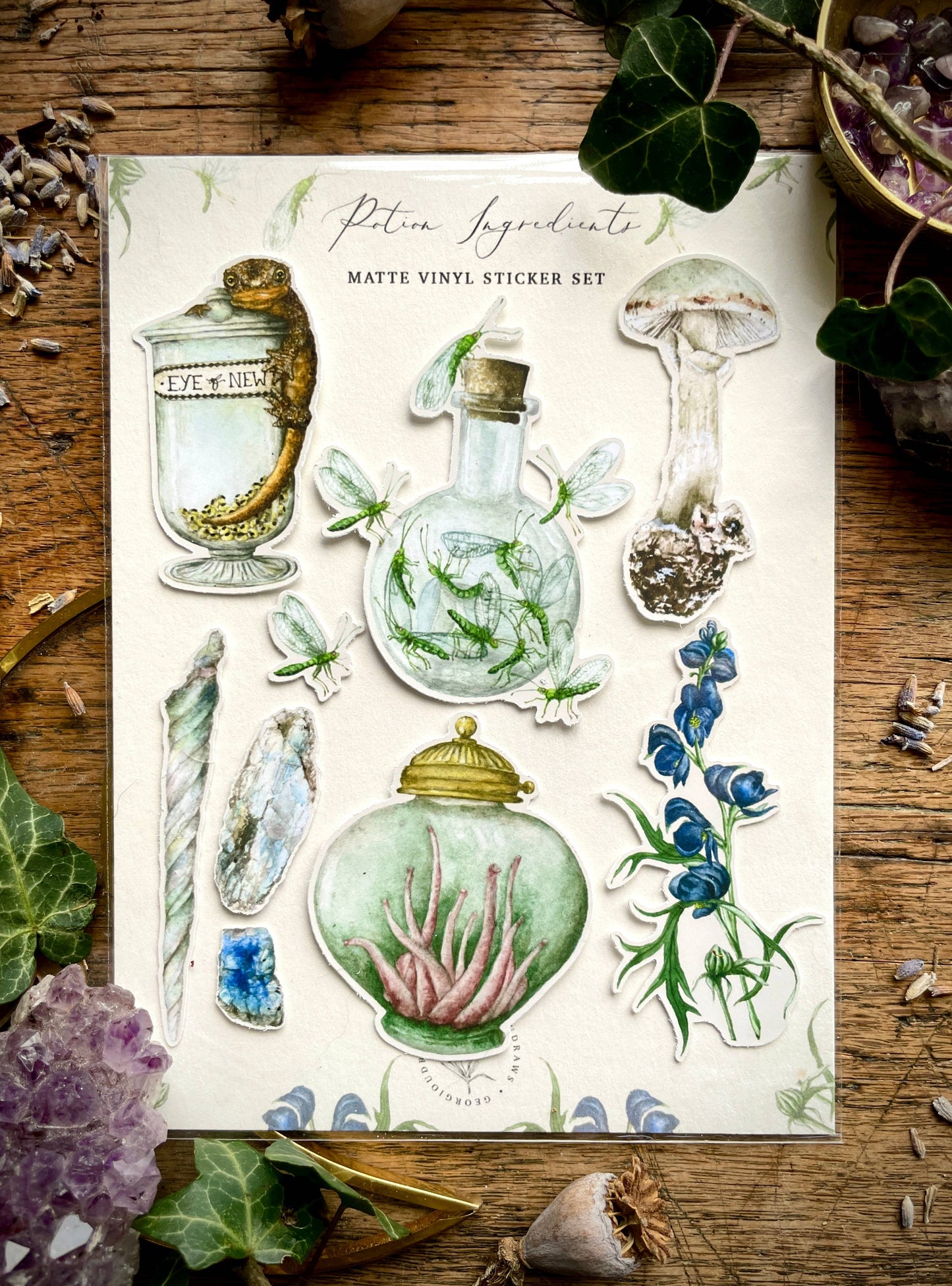 Potion Making Ingredients Matt Vinyl Sticker Set