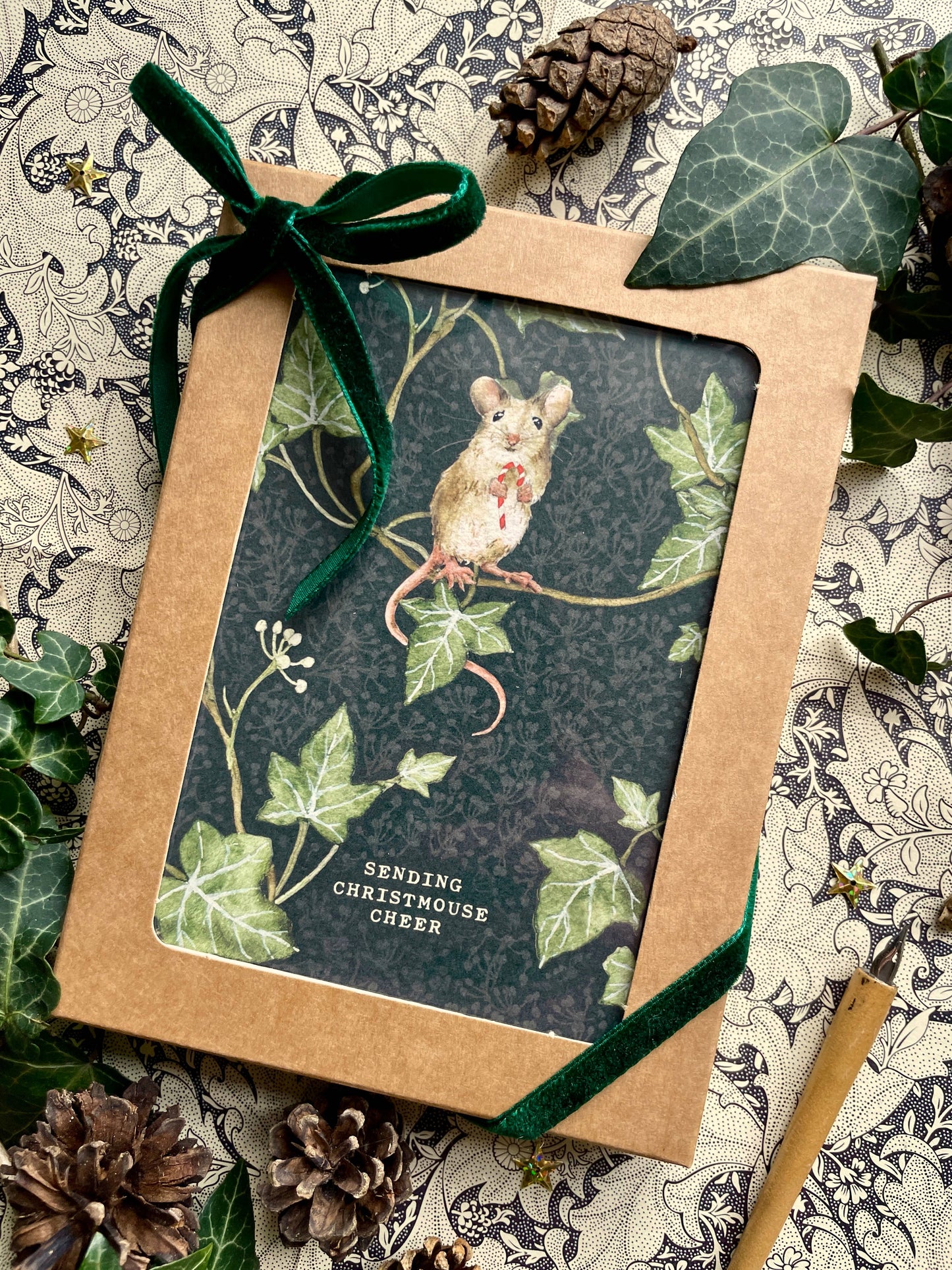 Christmas Mice Luxury Whimsical Greetings Card Set