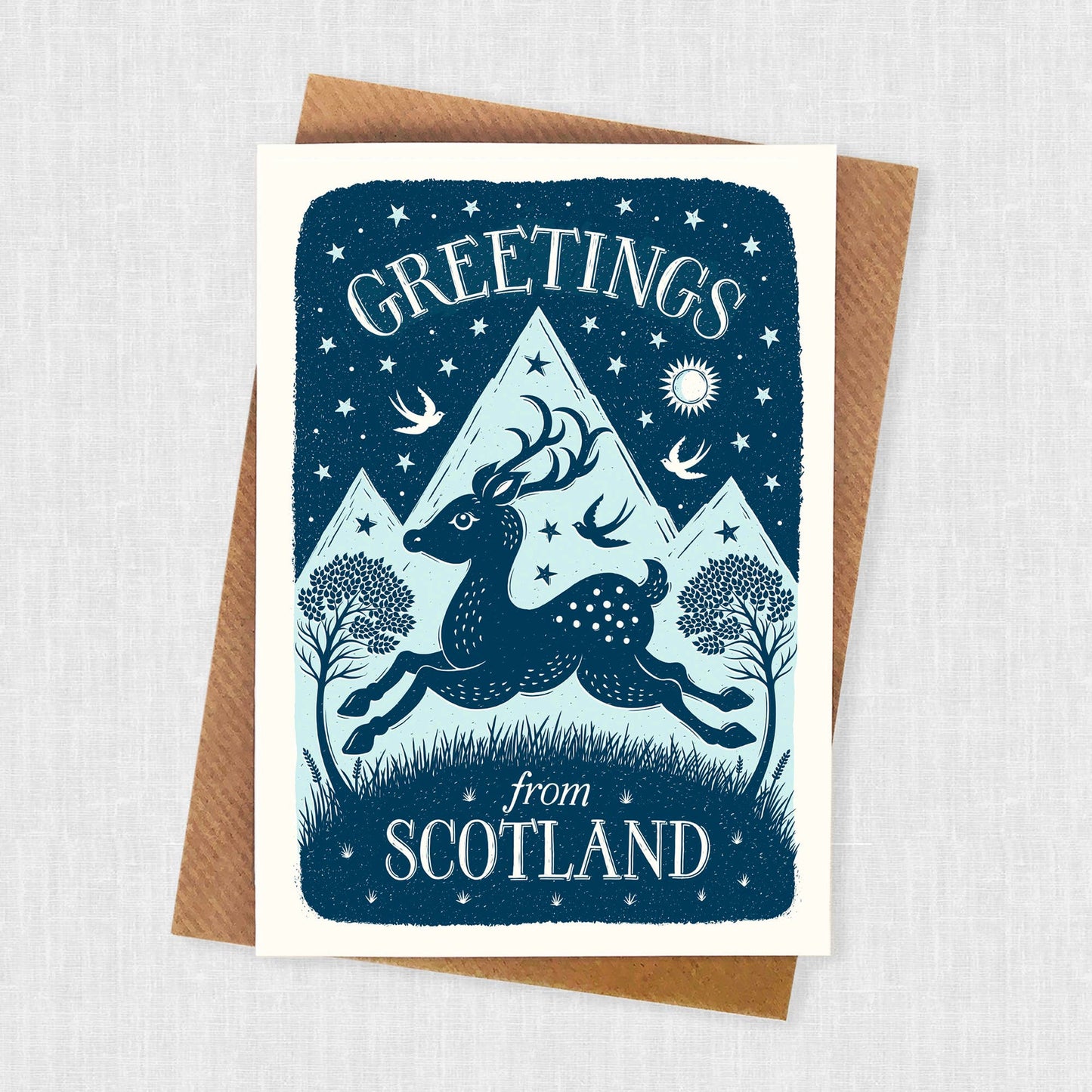 Greetings From Scotland Scottish Deer Card