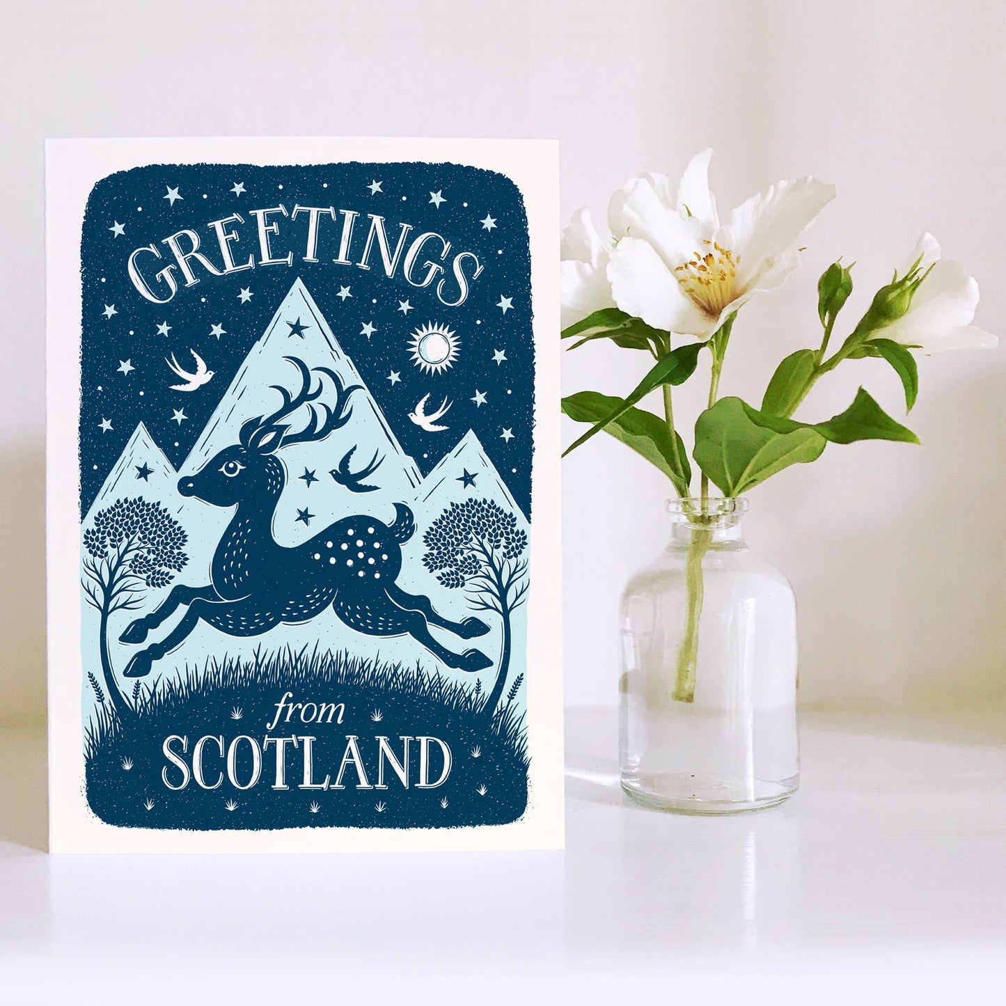 Greetings From Scotland Scottish Deer Card