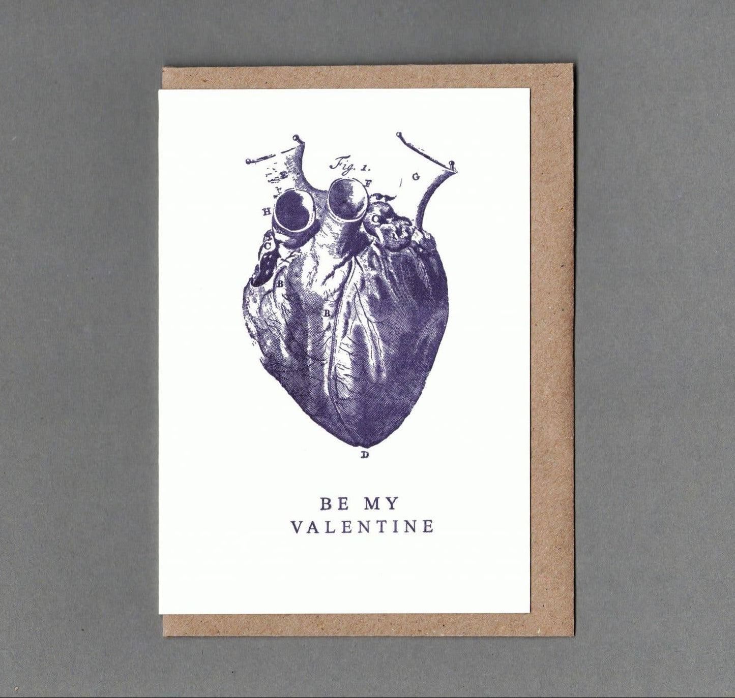 Valentine. Letterpress Greeting Card, Eco friendly